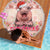 Moodeng Christmas Beach Blanket Cute Hippo Holiday with Pastel Floral Festive Vibes - Wonder Print Shop