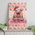 Moodeng Christmas Canvas Wall Art Cute Hippo Holiday with Pastel Floral Festive Vibes - Wonder Print Shop