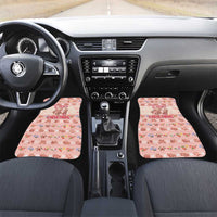 Moodeng Christmas Car Mats Cute Hippo Holiday with Pastel Floral Festive Vibes - Wonder Print Shop