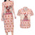 Moodeng Christmas Couples Matching Long Sleeve Bodycon Dress and Hawaiian Shirt Cute Hippo Holiday with Pastel Floral Festive Vibes - Wonder Print Shop