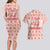 Moodeng Christmas Couples Matching Long Sleeve Bodycon Dress and Hawaiian Shirt Cute Hippo Holiday with Pastel Floral Festive Vibes - Wonder Print Shop