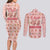 Moodeng Christmas Couples Matching Long Sleeve Bodycon Dress and Long Sleeve Button Shirt Cute Hippo Holiday with Pastel Floral Festive Vibes - Wonder Print Shop