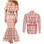 Moodeng Christmas Couples Matching Mermaid Dress and Long Sleeve Button Shirt Cute Hippo Holiday with Pastel Floral Festive Vibes - Wonder Print Shop