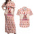 Moodeng Christmas Couples Matching Off Shoulder Maxi Dress and Hawaiian Shirt Cute Hippo Holiday with Pastel Floral Festive Vibes - Wonder Print Shop