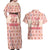 Moodeng Christmas Couples Matching Off Shoulder Maxi Dress and Hawaiian Shirt Cute Hippo Holiday with Pastel Floral Festive Vibes - Wonder Print Shop