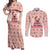 Moodeng Christmas Couples Matching Off Shoulder Maxi Dress and Long Sleeve Button Shirt Cute Hippo Holiday with Pastel Floral Festive Vibes - Wonder Print Shop