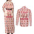 Moodeng Christmas Couples Matching Off Shoulder Maxi Dress and Long Sleeve Button Shirt Cute Hippo Holiday with Pastel Floral Festive Vibes - Wonder Print Shop