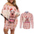 Moodeng Christmas Couples Matching Off Shoulder Short Dress and Long Sleeve Button Shirt Cute Hippo Holiday with Pastel Floral Festive Vibes - Wonder Print Shop