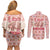 Moodeng Christmas Couples Matching Off Shoulder Short Dress and Long Sleeve Button Shirt Cute Hippo Holiday with Pastel Floral Festive Vibes - Wonder Print Shop