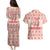 Moodeng Christmas Couples Matching Puletasi and Hawaiian Shirt Cute Hippo Holiday with Pastel Floral Festive Vibes - Wonder Print Shop