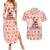 Moodeng Christmas Couples Matching Summer Maxi Dress and Hawaiian Shirt Cute Hippo Holiday with Pastel Floral Festive Vibes - Wonder Print Shop