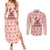 Moodeng Christmas Couples Matching Summer Maxi Dress and Long Sleeve Button Shirt Cute Hippo Holiday with Pastel Floral Festive Vibes - Wonder Print Shop
