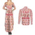 Moodeng Christmas Couples Matching Summer Maxi Dress and Long Sleeve Button Shirt Cute Hippo Holiday with Pastel Floral Festive Vibes - Wonder Print Shop