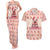 Moodeng Christmas Couples Matching Tank Maxi Dress and Hawaiian Shirt Cute Hippo Holiday with Pastel Floral Festive Vibes - Wonder Print Shop