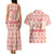 Moodeng Christmas Couples Matching Tank Maxi Dress and Hawaiian Shirt Cute Hippo Holiday with Pastel Floral Festive Vibes - Wonder Print Shop