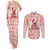 Moodeng Christmas Couples Matching Tank Maxi Dress and Long Sleeve Button Shirt Cute Hippo Holiday with Pastel Floral Festive Vibes - Wonder Print Shop