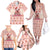 Moodeng Christmas Family Matching Off The Shoulder Long Sleeve Dress and Hawaiian Shirt Cute Hippo Holiday with Pastel Floral Festive Vibes - Wonder Print Shop
