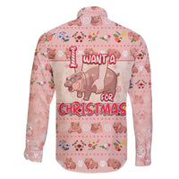 Moodeng Christmas Family Matching Off The Shoulder Long Sleeve Dress and Hawaiian Shirt Cute Hippo Holiday with Pastel Floral Festive Vibes - Wonder Print Shop