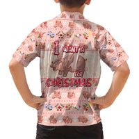 Moodeng Christmas Family Matching Off Shoulder Short Dress and Hawaiian Shirt Cute Hippo Holiday with Pastel Floral Festive Vibes - Wonder Print Shop