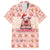 Moodeng Christmas Family Matching Off Shoulder Short Dress and Hawaiian Shirt Cute Hippo Holiday with Pastel Floral Festive Vibes - Wonder Print Shop