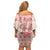 Moodeng Christmas Family Matching Off Shoulder Short Dress and Hawaiian Shirt Cute Hippo Holiday with Pastel Floral Festive Vibes - Wonder Print Shop
