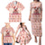 Moodeng Christmas Family Matching Puletasi and Hawaiian Shirt Cute Hippo Holiday with Pastel Floral Festive Vibes - Wonder Print Shop