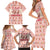Moodeng Christmas Family Matching Short Sleeve Bodycon Dress and Hawaiian Shirt Cute Hippo Holiday with Pastel Floral Festive Vibes - Wonder Print Shop