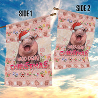 Moodeng Christmas Garden Flag Cute Hippo Holiday with Pastel Floral Festive Vibes - Wonder Print Shop
