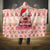 Moodeng Christmas Hooded Blanket Cute Hippo Holiday with Pastel Floral Festive Vibes - Wonder Print Shop