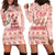 Moodeng Christmas Hoodie Dress Cute Hippo Holiday with Pastel Floral Festive Vibes - Wonder Print Shop