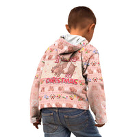 Moodeng Christmas Kid Hoodie Cute Hippo Holiday with Pastel Floral Festive Vibes - Wonder Print Shop