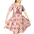 Moodeng Christmas Kid Short Sleeve Dress Cute Hippo Holiday with Pastel Floral Festive Vibes - Wonder Print Shop
