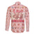 Moodeng Christmas Long Sleeve Button Shirt Cute Hippo Holiday with Pastel Floral Festive Vibes - Wonder Print Shop