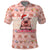 Moodeng Christmas Polo Shirt Cute Hippo Holiday with Pastel Floral Festive Vibes - Wonder Print Shop