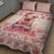 Moodeng Christmas Quilt Bed Set Cute Hippo Holiday with Pastel Floral Festive Vibes - Wonder Print Shop