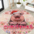 Moodeng Christmas Round Carpet Cute Hippo Holiday with Pastel Floral Festive Vibes - Wonder Print Shop