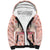 Moodeng Christmas Sherpa Hoodie Cute Hippo Holiday with Pastel Floral Festive Vibes - Wonder Print Shop