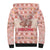 Moodeng Christmas Sherpa Hoodie Cute Hippo Holiday with Pastel Floral Festive Vibes - Wonder Print Shop