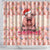 Moodeng Christmas Shower Curtain Cute Hippo Holiday with Pastel Floral Festive Vibes - Wonder Print Shop