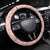Moodeng Christmas Steering Wheel Cover Cute Hippo Holiday with Pastel Floral Festive Vibes - Wonder Print Shop