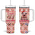 Moodeng Christmas Tumbler With Handle Cute Hippo Holiday with Pastel Floral Festive Vibes - Wonder Print Shop