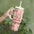 Moodeng Christmas Tumbler With Handle Cute Hippo Holiday with Pastel Floral Festive Vibes - Wonder Print Shop