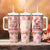 Moodeng Christmas Tumbler With Handle Cute Hippo Holiday with Pastel Floral Festive Vibes - Wonder Print Shop