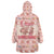 Moodeng Christmas Wearable Blanket Hoodie Cute Hippo Holiday with Pastel Floral Festive Vibes - Wonder Print Shop