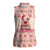 Moodeng Christmas Women Sleeveless Polo Shirt Cute Hippo Holiday with Pastel Floral Festive Vibes - Wonder Print Shop