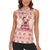 Moodeng Christmas Women Sleeveless Polo Shirt Cute Hippo Holiday with Pastel Floral Festive Vibes - Wonder Print Shop