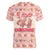 Moodeng Christmas Women V-Neck T-Shirt Cute Hippo Holiday with Pastel Floral Festive Vibes - Wonder Print Shop