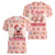 Moodeng Christmas Women V-Neck T-Shirt Cute Hippo Holiday with Pastel Floral Festive Vibes - Wonder Print Shop