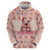 Moodeng Christmas Zip Hoodie Cute Hippo Holiday with Pastel Floral Festive Vibes - Wonder Print Shop