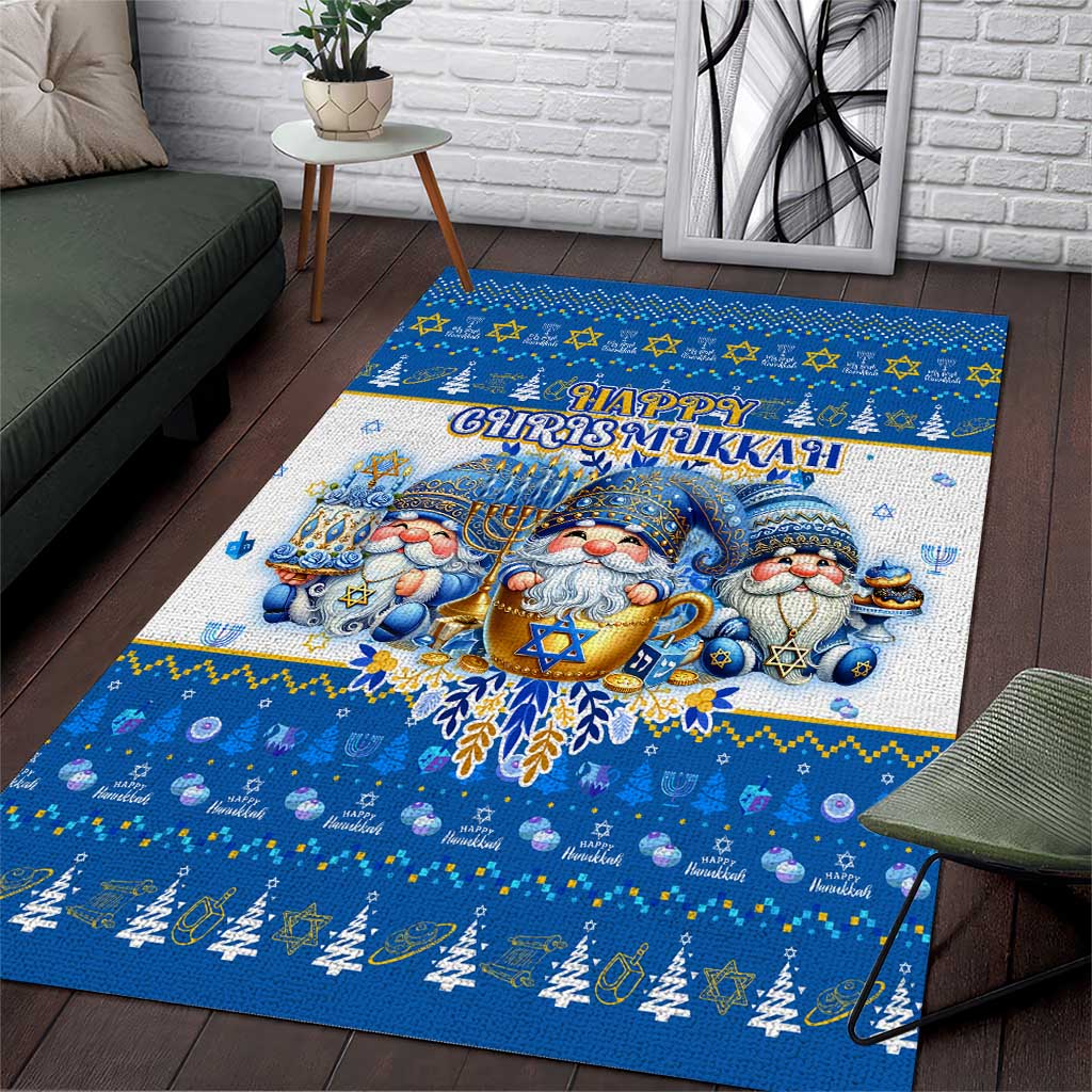 Happy Chrismukkah Area Rug Gnome Funny Hanukkah Christmas Mashup - Wonder Print Shop